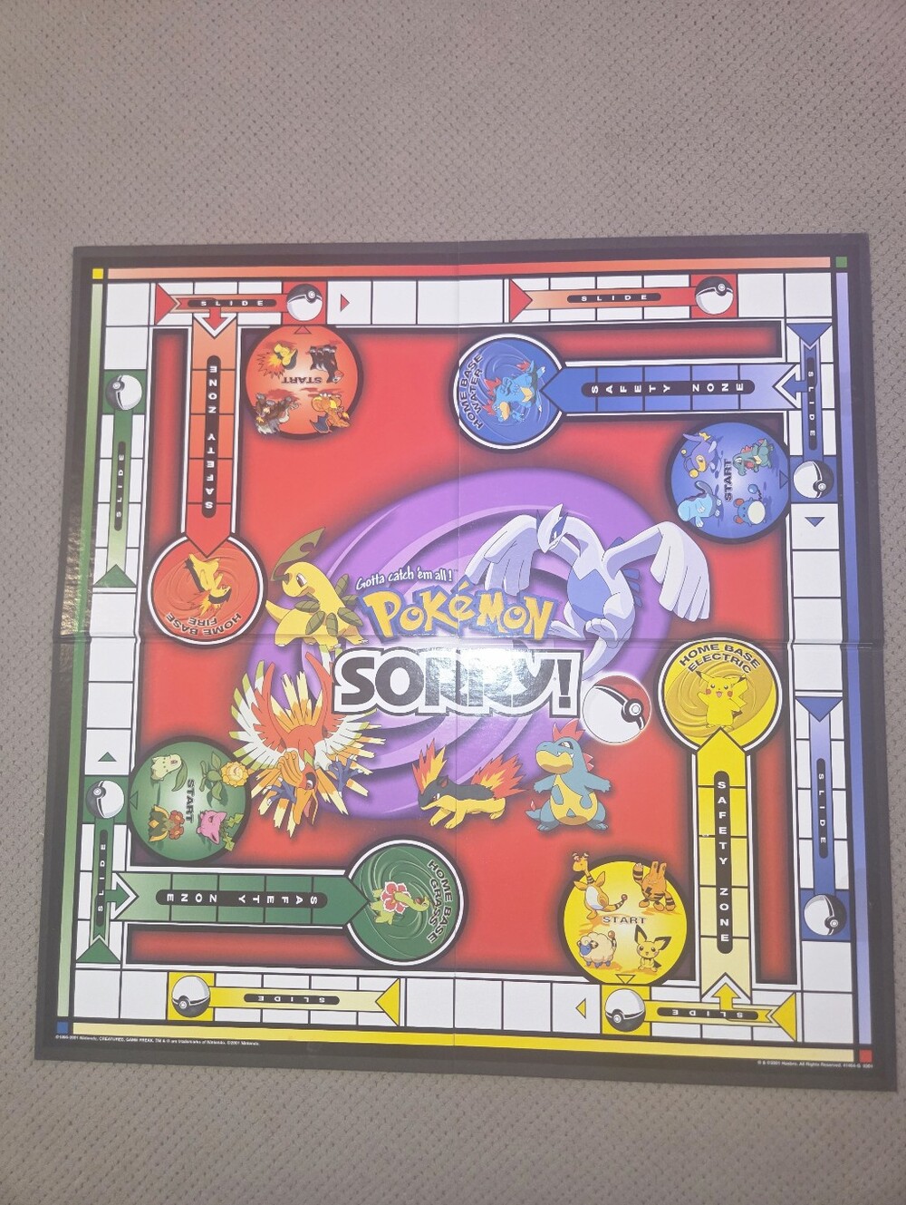 Vintage 2001 Pokemon Sorry 2001 Board Game 100% Complete Gold & Silver Edition - Picture 6 of 16